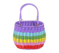 F Fityle Panier tissé à la main, panier de fleurs de mariage, support de fruits et articles divers, organisateur de cadeaux rustique vide, de pique-nique pour