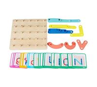 F Fityle Panneau perforé en Bois de Reconnaissance de Couleur de Forme de Puzzle de Construction de Nombre de Lettre pour des Enfants âge