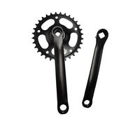 F Fityle Pédalier de vélo, Ensemble de Bras de manivelle de vélo de Montagne, Installation Facile en Fer, Plateau 32T, cône carré, Vitesse Unique pour vélo de, Noir