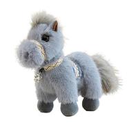 F Fityle Peluche Cheval, Peluche Douce et Mignonne à Collectionner, Mascotte Cheval du Zodiaque, Idéale pour Une Bibliothèque, pour Femmes, Hommes et Enfants, Gris