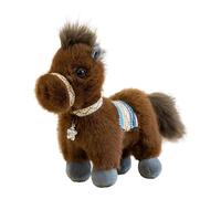 F Fityle Peluche Cheval, Peluche Douce et Mignonne à Collectionner, Mascotte Cheval du Zodiaque, Idéale pour Une Bibliothèque, pour Femmes, Hommes et Enfants, Brun Foncé