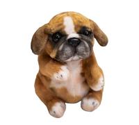 F Fityle Peluche Chien de 20 cm (7,87 pouces) - Décoration câline - Jouet en peluche réaliste pour enfants et adultes - Cadeau d'anniversaire, Brun