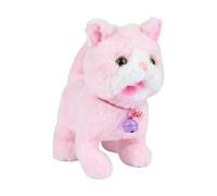 F Fityle Peluche interactive, jouet en peluche léger et amusant, chat électrique qui marche et enregistre les mouvements, cadeau idéal pour les enfants, Rose