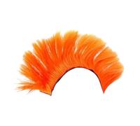F Fityle Perruque de Casque décorative en crête de Coq, accrocheuse, Facile à Installer, Cosplay, Unique pour Halloween, Sorties décontractées, Casques de Ski, Orange