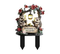 F Fityle Piquet Décoratif de Jardin en Forme de Hérisson, Panneau de Jardin 2D, Ornement de Pelouse, Décoration de Pot de Fleurs pour Bonsaï, Décoration de Pay, 12,8x20cm