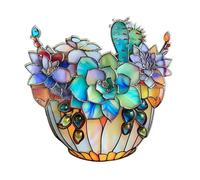 F Fityle Plantes en Pot Signe Suspendue 2D Acrylique Bonsaï Décoration Ornement de Fleur, Style C