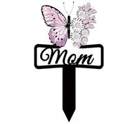 F Fityle Plaque funéraire, Piquet commémoratif pour mère, piquets de Jardin Creux en métal en Forme de Papillon pour Les funérailles, la Perte d'un être