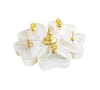 F Fityle Plateau de service rotatif compartimenté, plateau à apéritifs, coupelles portables pour bonbons et noix, en forme de cœur, pour desserts, goûters et, Lune étoile Blanche