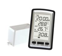 F Fityle Pluviomètre Pratique de Table, Pluviomètre à Affichage Clair, Station Météo sans Fil avec Collecteur à Vidange Automatique, Moniteur Numérique pour Usage Domestique et de Table