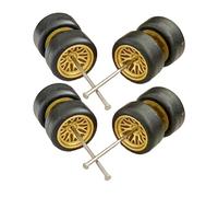 F Fityle Pneus modifiés à l'échelle 1/64, 8 pièces, avec arbre à rouleau Miniature, jouets, modèle de Simulation, roues de voiture, pneus pour modèles de, or A
