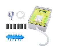F Fityle Pompe à air Portable pour Aquarium, inverseur à 6 Trous, Silencieux, Multi-Usage, réglable, étanche à la Pluie, Outil de pêche pour Aquarium, 6 L