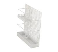 F Fityle Porte-parapluies en fer, support multifonction gain de place avec bac égouttoir, organisateur de rangement pour la maison ou l'hôtel, Blanc