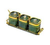 F Fityle Pot à Condiments pour Le Rangement de la Cuisine avec couvercles et cuillères Pot d'assaisonnement Boîte d'assaisonnement Boîte à Condiments pour sel, Vert