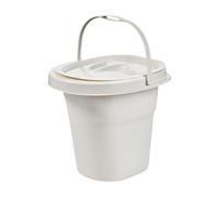 F Fityle Pot de Chambre Urinal Portable avec Seau Toilette Base Stable Munie de Poignée et Couvercle Étanche Matériau Résistant Facile à Nettoyer Adapté Aux Ho, Blanc