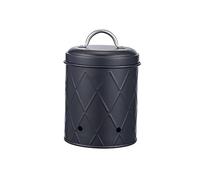 F Fityle Poubelle pour Pommes de Terre, Oignons et Ail, Boîte de Conservation des Aliments avec Couvercle et Trous D'aération, Boîte en Métal Respirant pour Le, Noir Style C