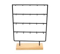 F Fityle Présentoir de cartes de boucles d'oreilles, présentoir de bijoux avec 20 crochets, support de rangement pour cartes de boucles d'oreilles, pendentifs, Noir