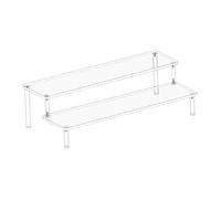 F Fityle Présentoir transparent en acrylique, support organisateur de parfum, plateau à gâteaux de mariage, 2 Niveaux
