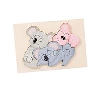 F Fityle Puzzles d'animaux en Bois Jouet d'éducation précoce penché Cognition Intelligence Puzzle Puzzle de Forme pour Filles garçons Enfants, Raton Laveur