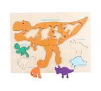 F Fityle Puzzles en Bois Assortis sur Le thème des Animaux, et élégant, Jouets d'apprentissage préscolaire pour Tout-Petits et Enfants, Dinosaure
