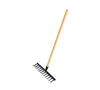 F Fityle Râteau de Jardin pour Feuilles, Manche en Bois Outil de Jardinage des Ordures Non Glissée, Râteau de Rake pour Nettoyage de la Ligne, 12 Dents 40x12x10cm