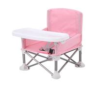 F Fityle Rehausseur de Siège pour Bébé Pliant avec Ceinture de Sécurité - Chaise de Plage Extérieure d'Alimentation Portable et Stable, Rose