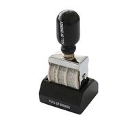 F Fityle Rollers Date Stamp avec Poignée Bois Tampon Dateur Manuel Mobile pour Marquage Outil Compact pour Bricolage Fournitures de Papeterie, Manche Noir