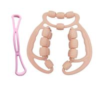 F Fityle Rouleau de Relaxation à 24 Roues, Pinces circulaires Robustes pour Jambes, Relaxant Musculaire, Outil de Massage pour Exercices de Fitness et épaules, Rose