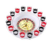 F Fityle Roulette Jeu à Boire Roue Fournitures de fête Accessoires Polyvalents Plateau tournant de Jeu léger avec 16 Tasses pour KTV Bar Anniversaire