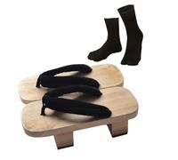 F Fityle Sabots Japonais en Bois, Sandales Traditionnelles Japonaises Portables, Sandales Légères EVA pour Appartement, Maison et Voyage, Taille UE 42