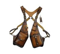 F Fityle Sac à bandoulière sous Les Bras avec Poche de Rangement et Double Pochette à bandoulière pour Cosplay en extérieur, Brun Foncé