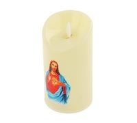 F Fityle Saint LED bougie sans flamme à piles photophore pilier lumière votive centres de table lampe pour églises décor Festival intérieur table, Homme Sacré-Cœur