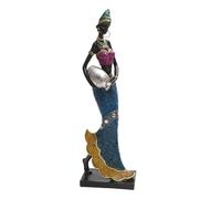 F Fityle Sculpture d'art africain, figurine de femme, objet d'artisanat esthétique en résine, décoration pour une pendaison de crémaillère ou, Robe Bleue