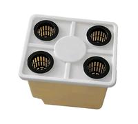 F Fityle Seau pour système hydroponique avec Coudes de Siphon Outil de Culture sans Sol 30x25x23cm Seau de Culture de Plantes pour hôtel léger, Couvercle à 4 Trous