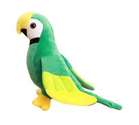 F Fityle Simulation perroquet en peluche accompagner ornement oiseau décors à la maison doux ara en peluche jouet pour chambre bureau anniversaire enfant, VERT