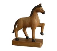 F Fityle Statue cheval en bois, sculpture animale, cadeau pendaison crémaillère, décoration multifonctionnelle et élégante pour la maison, ornement, L 14.5cmx6cmx20cm