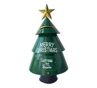F Fityle Statue d'arbre de Noël, décoration de boîte aux lettres, hauteur 35 cm, sculpture d'arbre de Noël, boîte aux lettres pour jardin, cour,