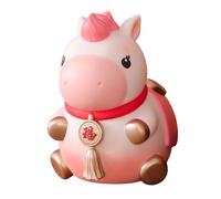 F Fityle Statue de cheval décorative, figurine tirelire, objet de décoration de table, sculpture animale pour étagère, meuble, bureau ou maison, Rose Grand