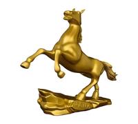 F Fityle Statue de cheval, sculpture animale, objet de collection, décoration dorée créative à poser sur une table, un meuble, une étagère ou un bureau.