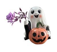 F Fityle Statue de citrouille d'Halloween, figurine décorative, cadeau amusant, accessoire photo, ornement de bureau pour la maison, le salon, la salle à, Fleur 9x12.5x11cm