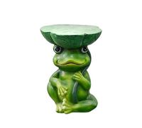 F Fityle Statue de Grenouille d'extérieur, Art de Patio, siège Animal, Tabouret de Jardin, Figurine de Collection Peinte, Sculpture créative, Cadeau pour