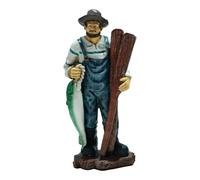 F Fityle Statue de pêcheur, Figurine, Sculpture décorative, Collection d'œuvres d'art, Sculpture de Marin en résine, Figurine de Bureau pour Le Nouvel, avec du Poisson