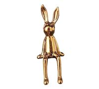 F Fityle Statues de lapin Centre de table Ornement Artisanat en céramique Figurines d'animaux à collectionner Sculptures de lapin pour étagère de table Bureau, Or