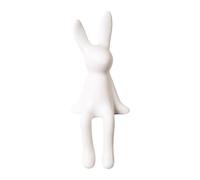 F Fityle Statuette de lapin assis en céramique, sculpture animalière moderne, compacte et créative, idéale pour le salon, une étagère, un bar ou un hôtel, White S