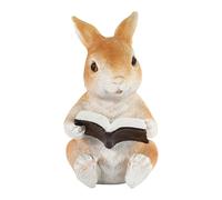 F Fityle Statuette de lapin lisant un livre, figurine de lapin, cadeau original, décoration de Pâques pour chambre à coucher, sculpture animale pour intérieur,