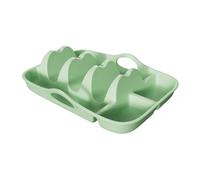 F Fityle Support à tacos en silicone, assiette à tacos avec poignées, portable et réutilisable, avec séparateurs, pour cuisine, restaurant, fête de famille, Vert