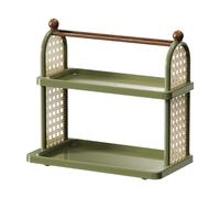 F Fityle Support de Tasse à café, Support de Rangement de Tasse, décoration de Salle de Bain, Organisateur de cosmétiques pour Station de Bar à café, comptoir, Vert 2 Couches