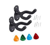 F Fityle Support mural pour guitare et ukulélé, en métal, facile à installer, avec crochet de suspension pour musiciens et bassistes, idéal pour une chambre, 2 Cintres