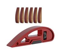 F Fityle Support papier verre manuel, outil ponçage manuel, roue à tension réglable, support bande en alliage d'aluminium pour projets, 6 Bandes Abrasives