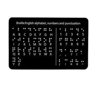 F Fityle Tableau alphabétique en braille Outil d'apprentissage en braille Léger avec points en relief Aide pédagogique efficace pour les enfants aveugles, Noir 1 Pièce