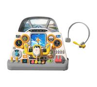 F Fityle Tableau d'activités sensorielles pour enfants, simulateur de cockpit d'avion, jouet éducatif interactif avec lumières, idéal comme cadeau.